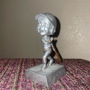 Boy Baseball Bobblehead Trophy Figurine 5.5” PDU Pewter Look-Silver/Bronze